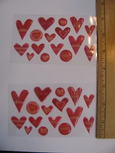 Unbranded Epoxy Stickers VALENTINE'S Hearts Kiss Love 2 Sheets NO PACKAGE - Picture 1 of 2