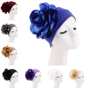 Flower Turban Women Muslim Hijab Head Scarf Wrap Hat Hair Loss Bonnet Chemo Cap - Picture 1 of 24