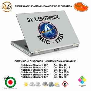 star trek federazione dei pianeti adesivi notebook tablet sticker pvc croped - Photo 1/2