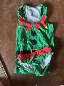 Secret Santa Christmas Elf 2 Pc Tank & Panty Set Women's Size X-Small (XS) - Picture 1 of 3