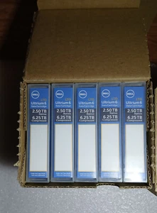 NEW - Dell, LTO-6 Tape Media, P/N 03W22T (Qty. 5 Piece) 5 pack LTO6 0RWK0N - Picture 1 of 4