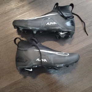 Nike Football Cleats Sz 8.5 Alpha Menace Elite 3 Flyknit Black Mens CT6648-010 - Picture 1 of 10
