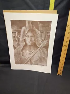 Richard Montanbault Indian Lithograph "Brave Eagle" Signed/Numbered /1000 - Picture 1 of 1