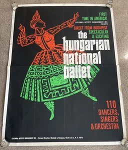 Super Rare, Vintage Original Print Hungarian National Ballet Event HUGE Poster - Picture 1 of 9