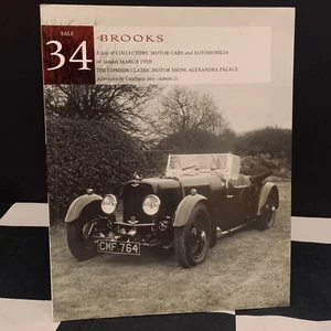 CATÁLOGO DE SUBASTA BROOKS 34 LONDRES 1995 LOLA T70 GT MK 3B JAGUAR SS 100 ROADSTER - Imagen 1 de 3