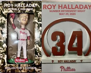Philadelphia Phillies Roy Halladay Bobblehead y Estatua SGA #34 HOF SALÓN DE LA FAMA - Imagen 1 de 15