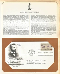 1976 Sociedad Postal Conmemorativa Cumpleaños del Teléfono FDC Matasellado - Imagen 1 de 1