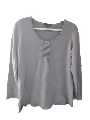 Suéter Pullover Manga Larga Eileen Fisher Púrpura Lana Angora Cachemira Talla M Foto 1 de 4