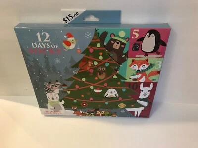 NEW HOLIDAY WOODLAND 12 Days Of Socks Women’s Shoe 4 5 6 7 8 9 10 - Image 1 of 4