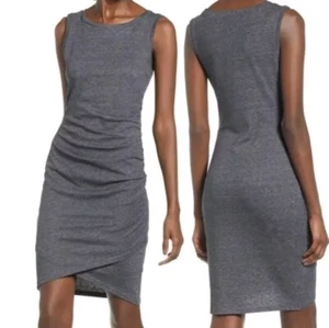 Leith Womens Gray Ruched Sleeveless Knit Knee Length Dress-Size S - Picture 1 of 8