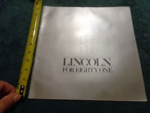 1981 LINCOLN SALES BROCHURE / CATALOG ORIGINAL DEALERSHIP ITEM - Bild 1 von 9