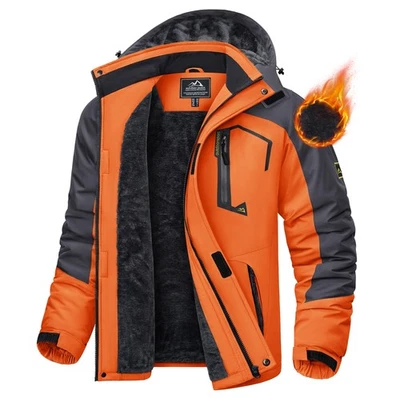 Men's Waterproof Ski Jacket Winter Warm Jackets Snow Thermal Fleece Work Coat US - Image 1 of 4