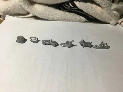 VINTAGE ORIGINAL MONOPOLY METAL METAL COUNTERS - 6pcs (SPEAR’S GAMES) - Image 1 of 3