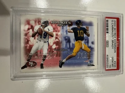 2000 SKYBOX DOMINION #234 TOM BRADY RC ROOKIE PATRIOTS PSA 10 - Imagem 1 de 4