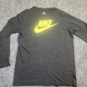 Nike Shirt Youth Large Gray  Breathable Long Sleeve Running Gym Boys - Picture 1 of 4