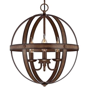 Bellevue WCH17271 Saint Albert 3 Light 15"W Mini Globe Chandelier - Barnwood - Picture 1 of 1