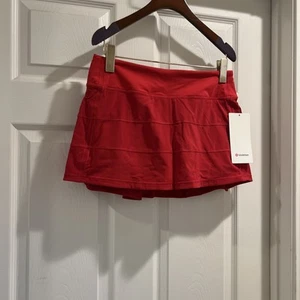 NUEVO CON ETIQUETAS Falda Lululemon Pace Rival tiro medio rojo oscuro talla: 6 - Imagen 1 de 5