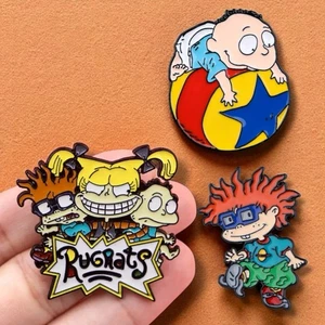 3 Rugrats Nickelodeon Metal Enamel Pin Backpack 90s Cartoon Tommy Pickle Chucky - Picture 1 of 6