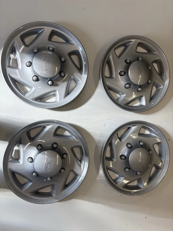 1998-2016 Ford E-250 E-350 Van OEM 16 Inch Hubcaps Set Of 4   #7030 - Imagem 1 de 2