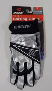 Nuevos guantes de bateo 2014 para hombre Marucci Elite de béisbol negros plateados S nuevos con etiquetas 470S - Imagen 1 de 4