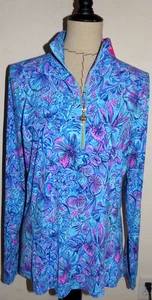 LILLY PULITZER JUSTINE Half Zip LUXLETIC Pullover   SHELLS N BELLS  Size XL  NWT - Picture 1 of 6