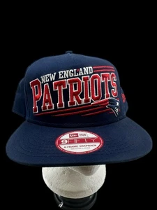 New England Patriots Hat New Era 9FIFTY Snapback NFL A-Frame Cap M/L Navy Red - Picture 1 of 10