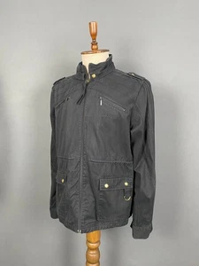 Adidas Mens Military Style Jacket Size M Black Cotton Long Sleeve Full Zipper - Picture 1 of 10
