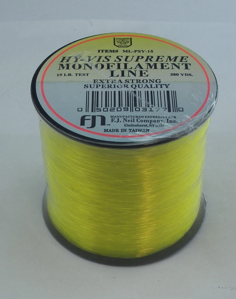 FJ Neil Dolphin MLPSY-15 Hi Vis Yellow 380yds Monofilament Line - Image 1 of 1