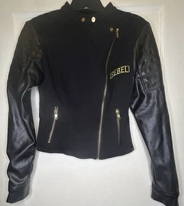 Star Wars Small Black Rebel Contrast Faux Leather Long Sleeve Full-Zipper Jacket - Picture 1 of 16