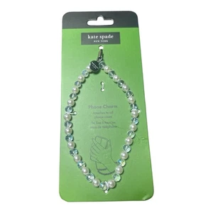 Breloque téléphone Kate Spade NY ❤️ perles brillantes et perles bleues bébé neuf avec étiquette *** - Photo 1 sur 1