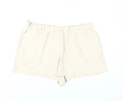 New Look Women's Beige Linen Shorts Size 18 - Image 1 of 4