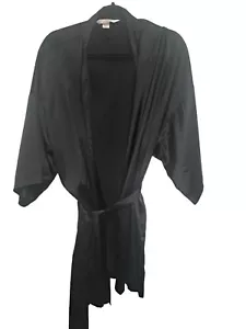 Victoria's Secret Morgenmantel Damen Einheitsgröße schwarz Satin kurz Kimono Stil Taschen - Bild 1 von 5