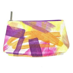 Clinique Borsa Trucco Multicolore Pennello Tratto Stampa Tela Organizzatore Cerniera Pouch - Foto 1 di 4