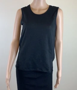 Sandro Paris black sleeveless top with tie in back Goth Witchy Size 1/S - Picture 1 of 6