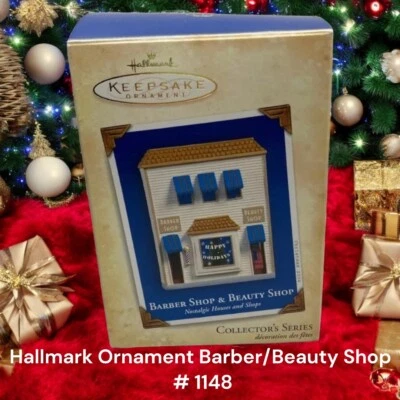 Ornamento Hallmark Keepsake 2004 “Barber Shop&Beauty Shop” #1148 Foto 1 de 4