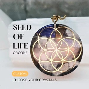 Sacred Seed of Life. Custom Orgone choose +50 crystals. Creation Manifestation - Picture 1 of 12