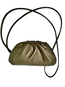 Bottega Veneta Pouch Clutch Tasche Leder Oliv Geldbörse Portmonee klein - Bild 1 von 13