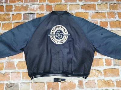 Chaqueta de Cuero Diesel Vintage H. Performance 55 Azul Marino Informal Talla: XL Rareza Foto 1 de 4