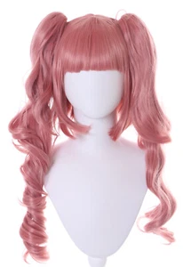 PL-KR075 Parrucca cosplay universale doppia coda rosa 60 cm 3 pezzi anime manga - Foto 1 di 7
