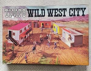 Vintage 1970 TIMPO Toys Wild West City, No Figures, 5 Buildings - Boxed