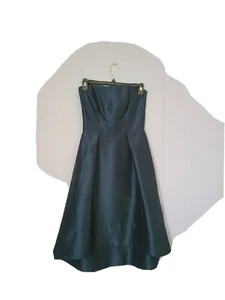 ALFRED SUNG Strapless High Low Party Evening Wedding Dress Midnight Blue Size 0 - Picture 1 of 9