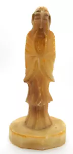 VTG 7β Orange Calcite Wise Man Figurine Hand-Carved Feng Shui Healing Crystal - Picture 1 of 9