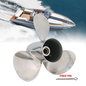 Stainless Steel Propeller For Yamaha Outboard 20-30HP 10 Spline 9 7/8 x 13 Pitch - Picture 1 of 11