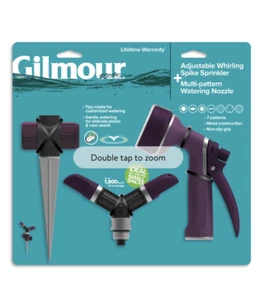 Gilmour Adjustable Whirling Sprinkler w/ Spike Base, Rear Control Watering Nozzl - Picture 1 of 1