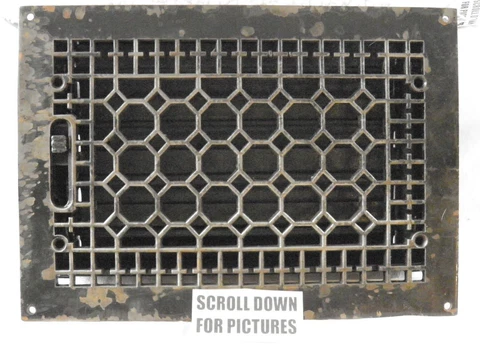 VINTAGE STEEL FLOOR GRATE / VENT-SEE PHOTOS FOR DIMENSIONS Cover