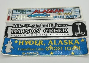 Pegatinas de parachoques vintage de Alaska (década de 1980) Hyder Ghost Town, Dawson Creek, autopista - Imagen 1 de 4