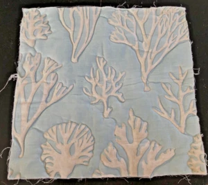 JANE CHURCHILL Oceana in Aqua Blue Quilted 18" Nautical Fabric Sample - Picture 1 of 3