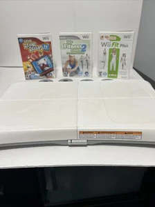 Nintendo Wii Balance Board & Game Bundle-Fit Plus-Fitness Coach-Raving Rabbids - Picture 1 of 15