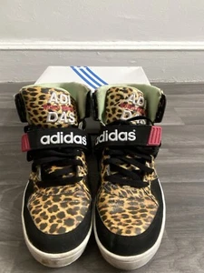 Adidas Leopard Cheetah Space Diver Hi-top UK7 US8.5 EU40 2/3 Jeremy Scott RARO - Foto 1 di 14