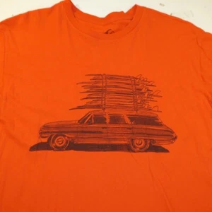 QUIKSILVER CALIFORNIA BEACH SURFBOARD SURF WAGON TEE T SHIRT Mens M Orange - Picture 1 of 3